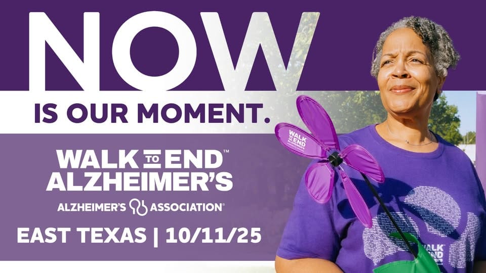 East Texas Walk to End Alzheimer’s October 11 5PM